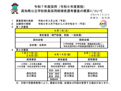 高知県の教員採用、年齢60歳まで緩和…社会人採用枠を新設 画像